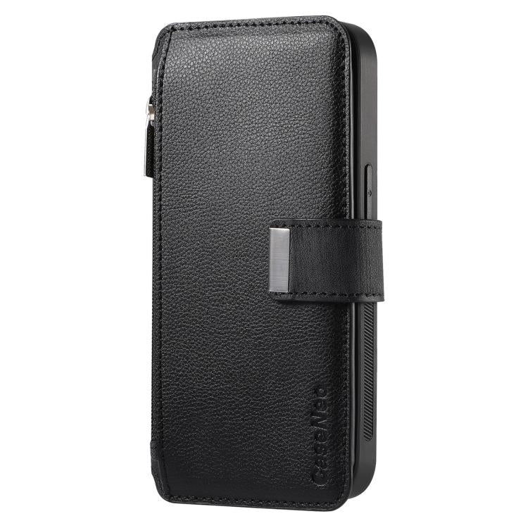 CaseNeo MagSafe RFID Anti-theft Zipper Wallet Retro Leather Phone Case, For Redmi Note 10 4G / 10S