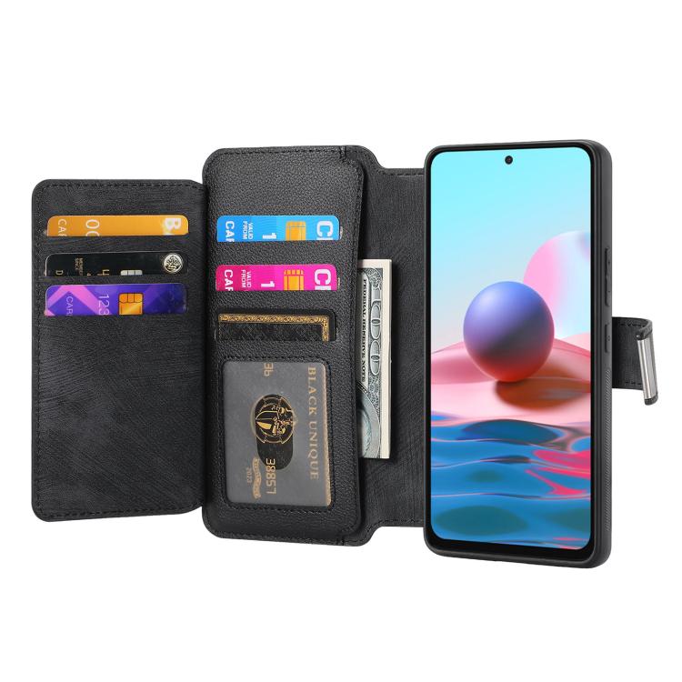 CaseNeo MagSafe RFID Anti-theft Zipper Wallet Retro Leather Phone Case, For Redmi Note 10 4G / 10S