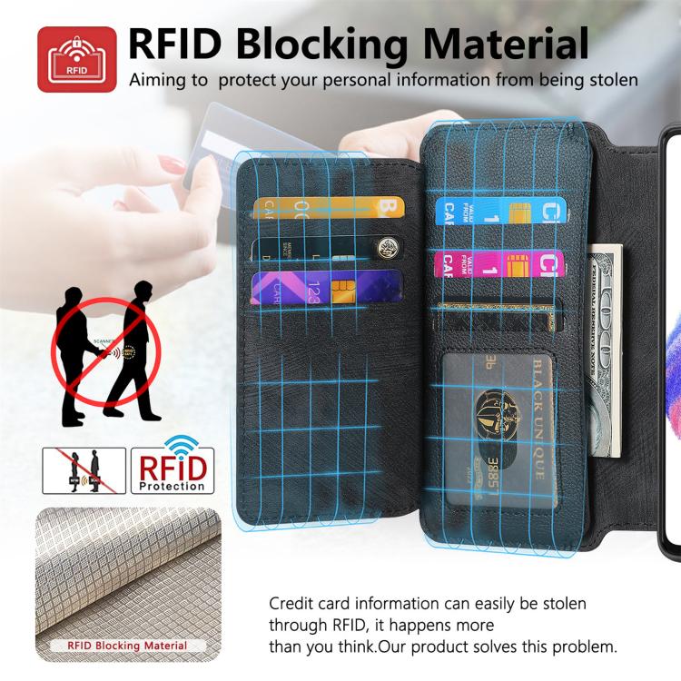 CaseNeo MagSafe RFID Anti-theft Zipper Wallet Retro Leather Phone Case, For Redmi Note 10 4G / 10S