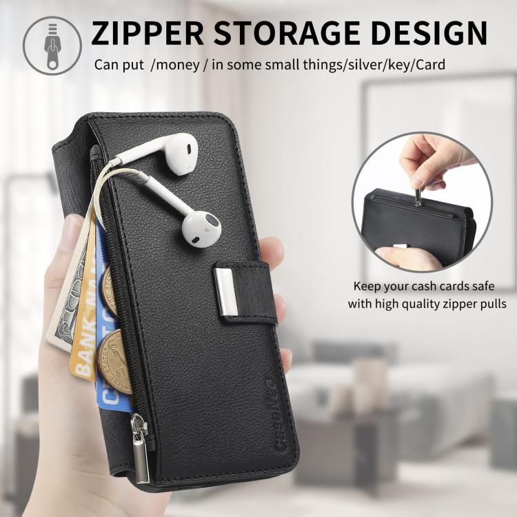 CaseNeo MagSafe RFID Anti-theft Zipper Wallet Retro Leather Phone Case, For Redmi Note 10 4G / 10S