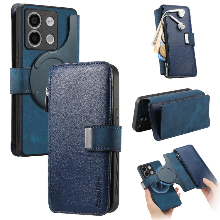 CaseNeo MagSafe RFID Anti-theft Zipper Wallet Retro Leather Phone Case, For Redmi Note 13 4G, For Redmi Note 13R Pro 5G, For Redmi Note 13 5G, For Redmi Note 13 Pro+, For Redmi Note 13 Pro 5G, For Redmi Note 12 4G Global, For Redmi Note 12 Pro+ 5G     ...