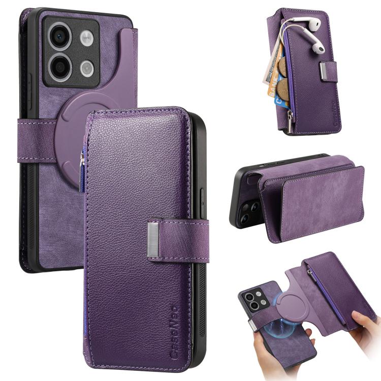 CaseNeo MagSafe RFID Anti-theft Zipper Wallet Retro Leather Phone Case, For Redmi Note 13 4G, For Redmi Note 13R Pro 5G, For Redmi Note 13 5G, For Redmi Note 13 Pro+, For Redmi Note 13 Pro 5G, For Redmi Note 12 4G Global, For Redmi Note 12 Pro+ 5G     ...
