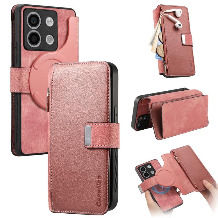 CaseNeo MagSafe RFID Anti-theft Zipper Wallet Retro Leather Phone Case, For Redmi Note 13 4G, For Redmi Note 13R Pro 5G, For Redmi Note 13 5G, For Redmi Note 13 Pro+, For Redmi Note 13 Pro 5G, For Redmi Note 12 4G Global, For Redmi Note 12 Pro+ 5G     ...