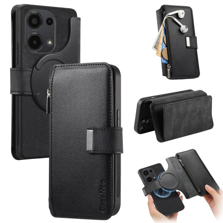 CaseNeo MagSafe RFID Anti-theft Zipper Wallet Retro Leather Phone Case, For Redmi 15 5G Global / 4G SEA 169.5mm, For Redmi Turbo 4 Pro, For Redmi Note 14 Pro 4G, For Redmi Note 14 4G Global 163.25mm, For Redmi Note 14 5G Global, For Redmi Note 14 Pro 5...