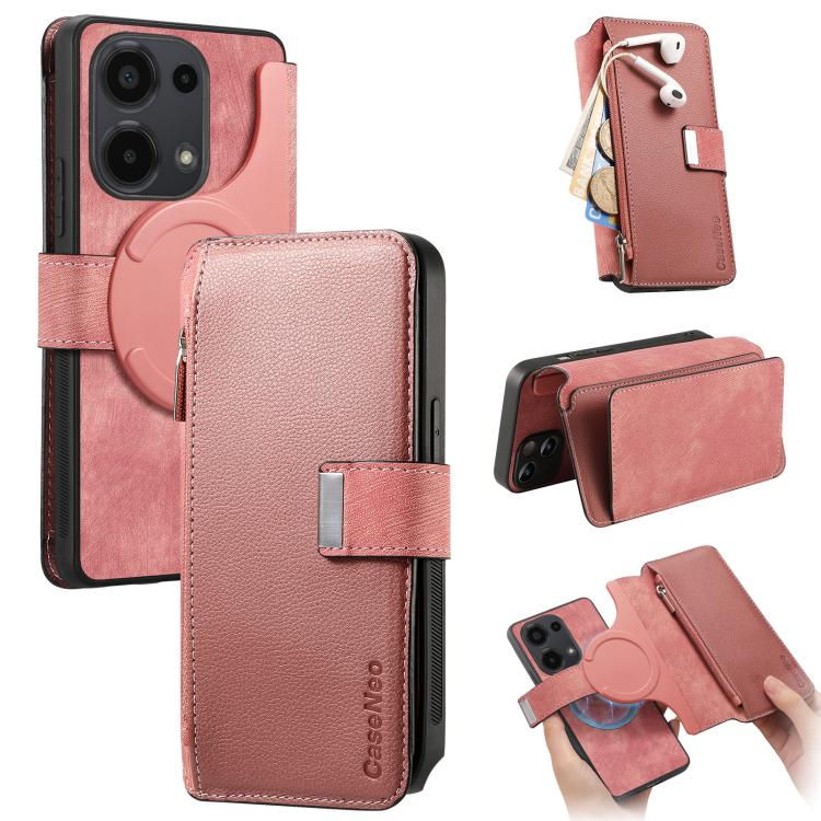 CaseNeo MagSafe RFID Anti-theft Zipper Wallet Retro Leather Phone Case, For Redmi 15 5G Global / 4G SEA 169.5mm, For Redmi Turbo 4 Pro, For Redmi Note 14 Pro 4G, For Redmi Note 14 4G Global 163.25mm, For Redmi Note 14 5G Global, For Redmi Note 14 Pro 5...