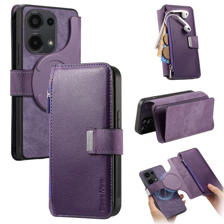 CaseNeo MagSafe RFID Anti-theft Zipper Wallet Retro Leather Phone Case, For Redmi 15 5G Global / 4G SEA 169.5mm, For Redmi Turbo 4 Pro, For Redmi Note 14 Pro 4G, For Redmi Note 14 4G Global 163.25mm, For Redmi Note 14 5G Global, For Redmi Note 14 Pro 5...