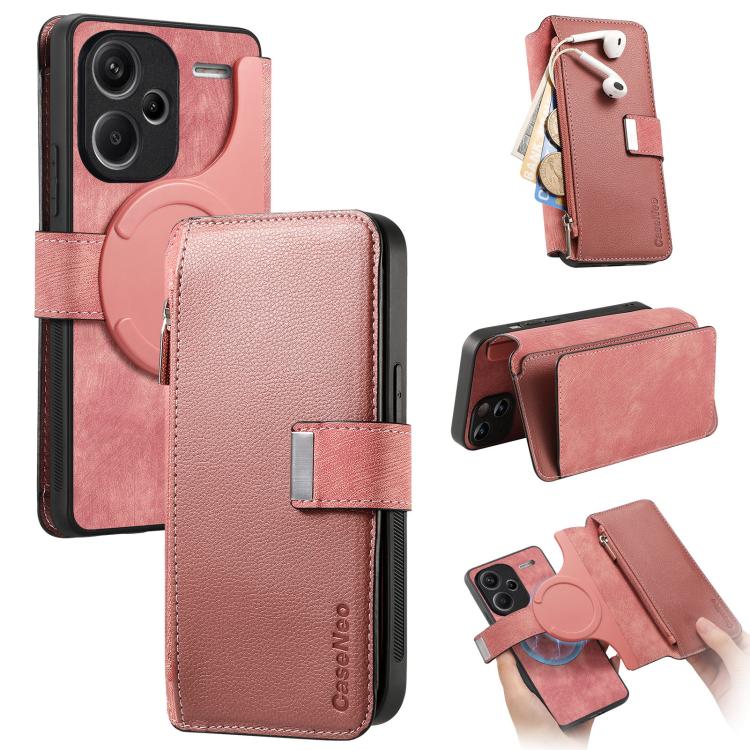 CaseNeo MagSafe RFID Anti-theft Zipper Wallet Retro Leather Phone Case, For Redmi Note 13 4G, For Redmi Note 13R Pro 5G, For Redmi Note 13 5G, For Redmi Note 13 Pro+, For Redmi Note 13 Pro 5G, For Redmi Note 12 4G Global, For Redmi Note 12 Pro+ 5G     ...