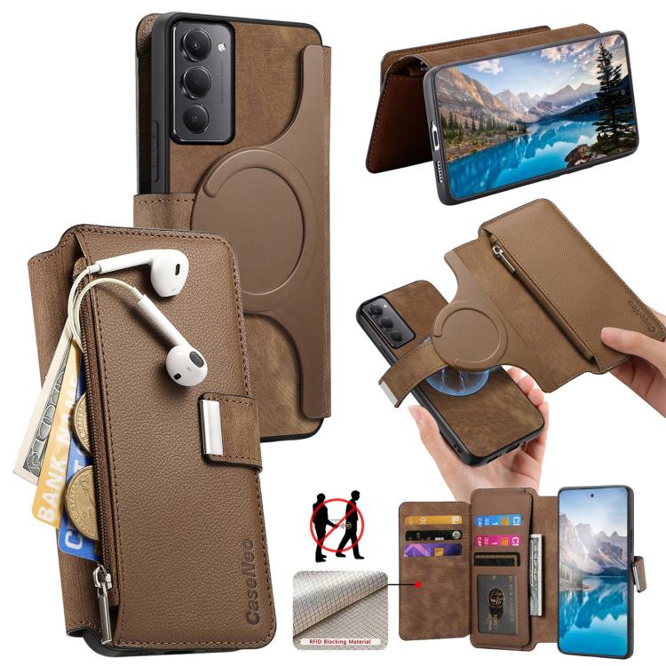 CaseNeo MagSafe RFID Anti-theft Zipper Wallet Retro Leather Phone Case, For Redmi 15 5G Global / 4G SEA 169.5mm, For Redmi Turbo 4 Pro, For Redmi Note 14 Pro 4G, For Redmi Note 14 4G Global 163.25mm, For Redmi Note 14 5G Global, For Redmi Note 14 Pro 5...