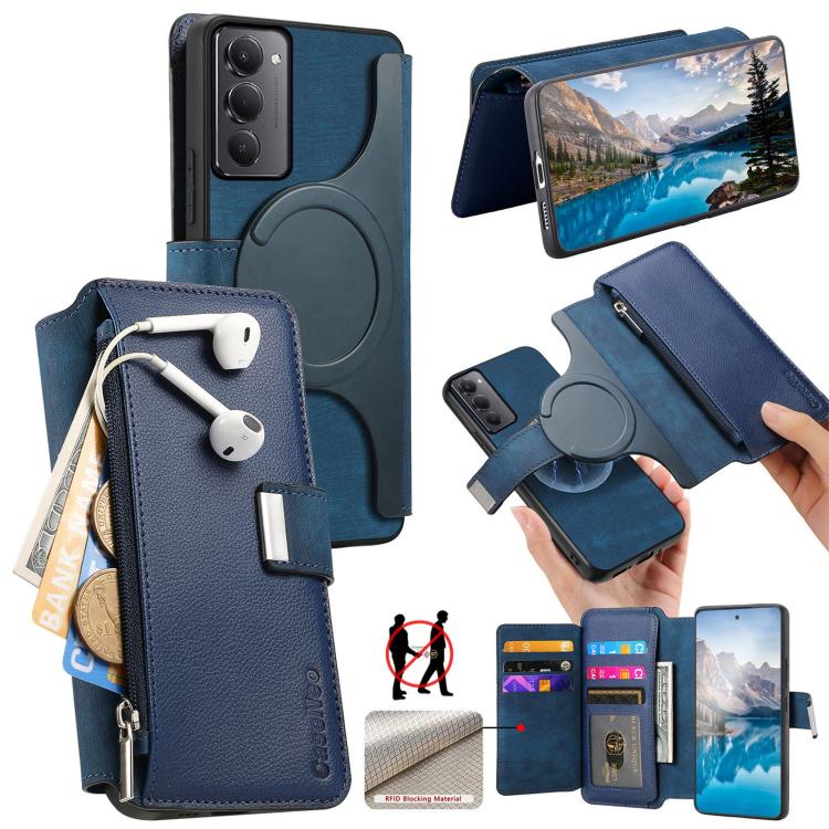 CaseNeo MagSafe RFID Anti-theft Zipper Wallet Retro Leather Phone Case, For Redmi 15 5G Global / 4G SEA 169.5mm, For Redmi Turbo 4 Pro, For Redmi Note 14 Pro 4G, For Redmi Note 14 4G Global 163.25mm, For Redmi Note 14 5G Global, For Redmi Note 14 Pro 5...