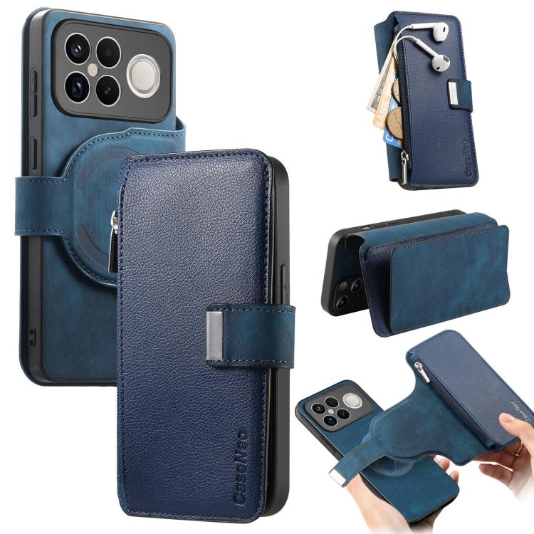 CaseNeo MagSafe RFID Anti-theft Zipper Wallet Retro Leather Phone Case, For Redmi Turbo 5 Max / Poco X8 Pro Max, For Redmi Turbo 5 5G / Poco X8 Pro 5G, For Redmi Note 15 Pro+ Global 163.3mm, For Redmi Note 15 4G / 5G Global 164mm                       ...