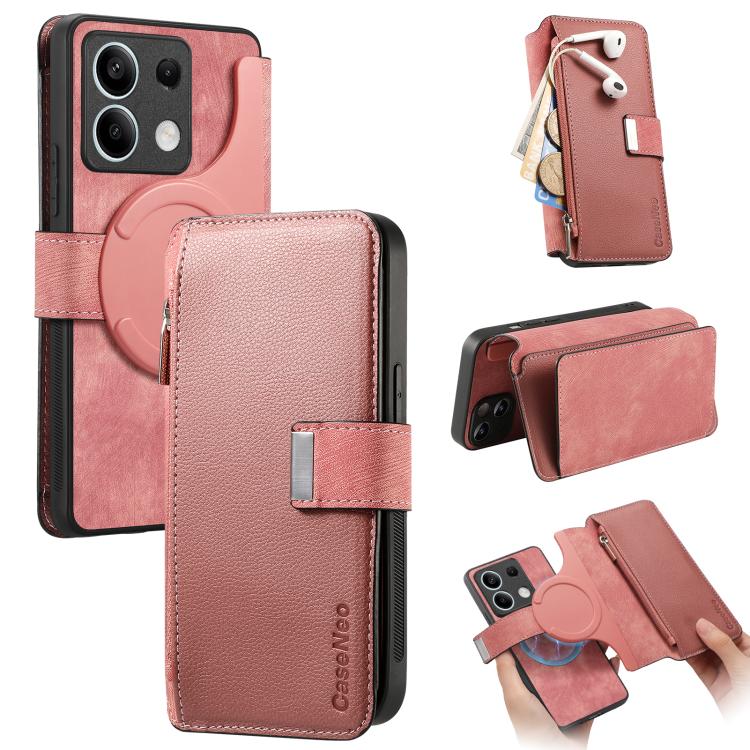 CaseNeo MagSafe RFID Anti-theft Zipper Wallet Retro Leather Phone Case, For Redmi Note 13 4G, For Redmi Note 13R Pro 5G, For Redmi Note 13 5G, For Redmi Note 13 Pro+, For Redmi Note 13 Pro 5G, For Redmi Note 12 4G Global, For Redmi Note 12 Pro+ 5G     ...
