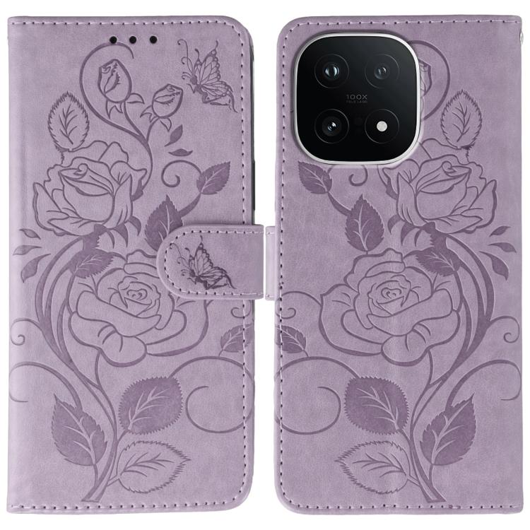 Rose Butterfly Embossed Leather Phone Case, For vivo iQOO 15, For vivo Y500 5G, For vivo V50 Lite 5G
