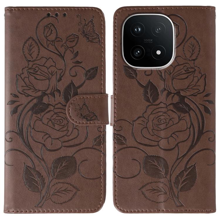 Rose Butterfly Embossed Leather Phone Case, For vivo iQOO 15, For vivo Y500 5G, For vivo V50 Lite 5G