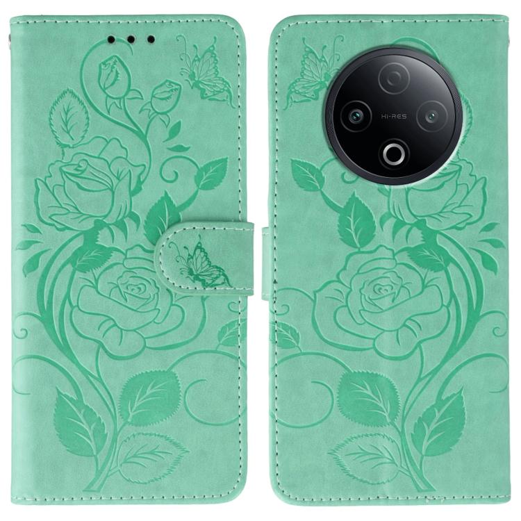 Rose Butterfly Embossed Leather Phone Case, For vivo iQOO 15, For vivo Y500 5G, For vivo V50 Lite 5G