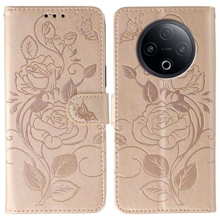 Rose Butterfly Embossed Leather Phone Case, For vivo iQOO 15, For vivo Y500 5G, For vivo V50 Lite 5G