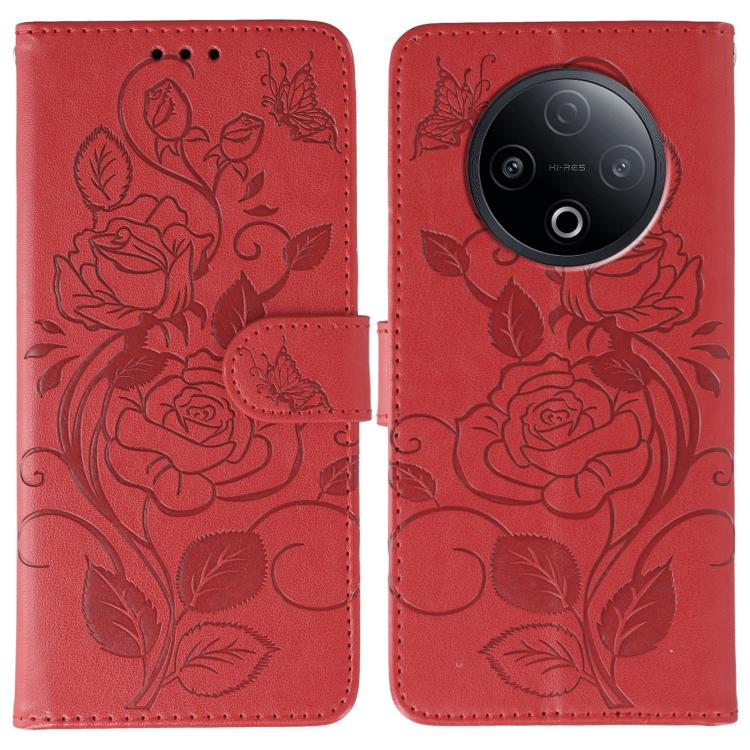Rose Butterfly Embossed Leather Phone Case, For vivo iQOO 15, For vivo Y500 5G, For vivo V50 Lite 5G
