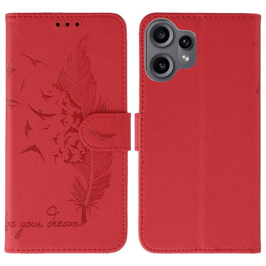 Feather Pattern Litchi Texture Leather Phone Case, For Nothing CMF Phone 2 Pro