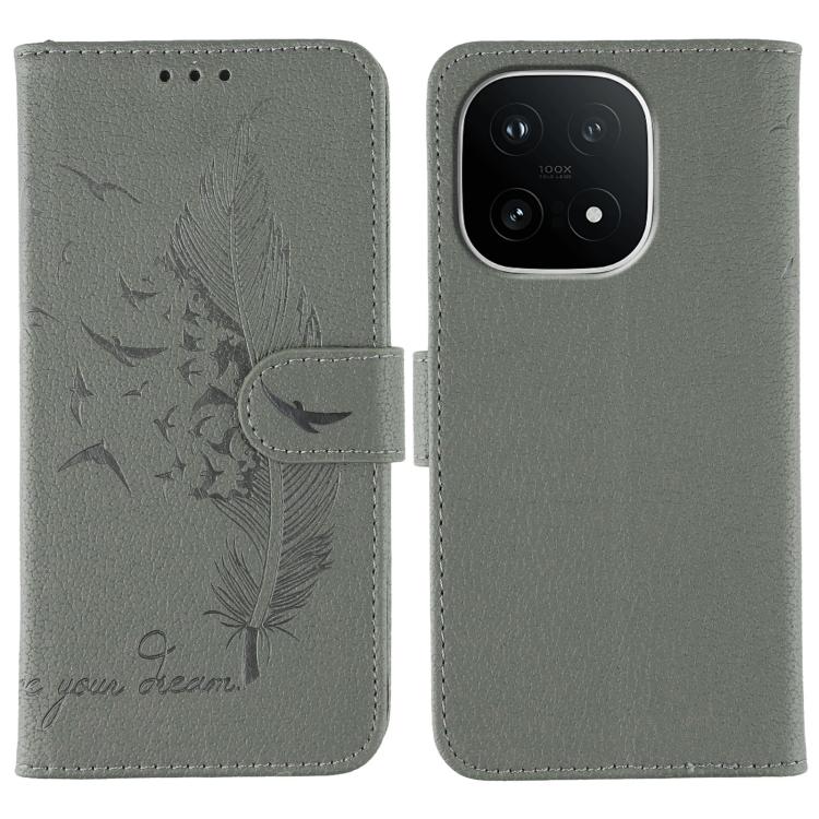 Feather Pattern Litchi Texture Leather Phone Case, For vivo iQOO 15, For vivo Y500 5G, For vivo V50 Lite 5G