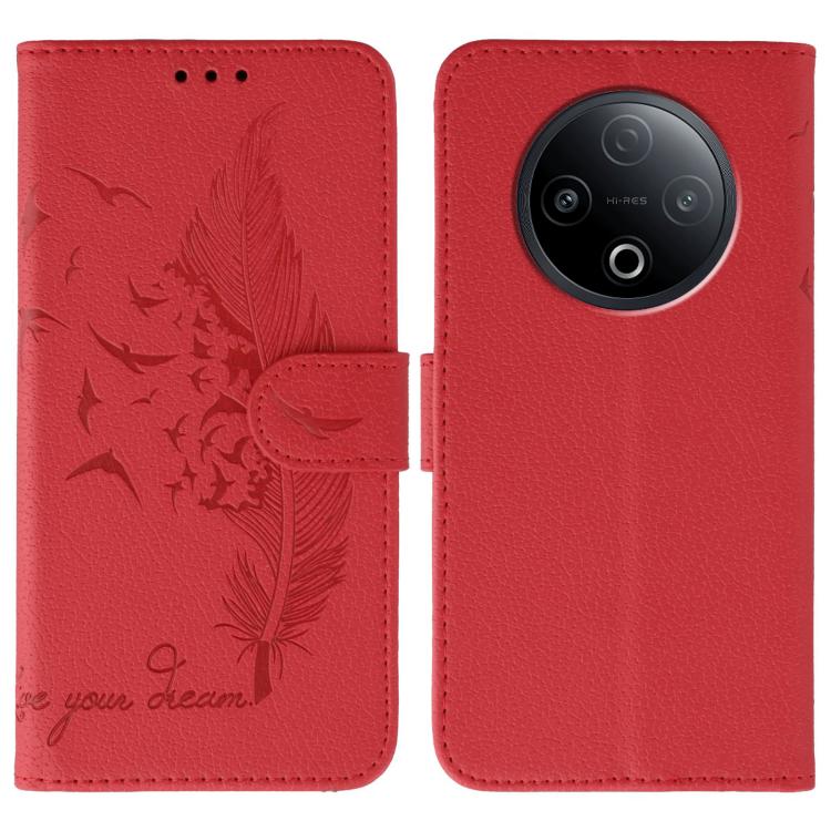 Feather Pattern Litchi Texture Leather Phone Case, For vivo iQOO 15, For vivo Y500 5G, For vivo V50 Lite 5G