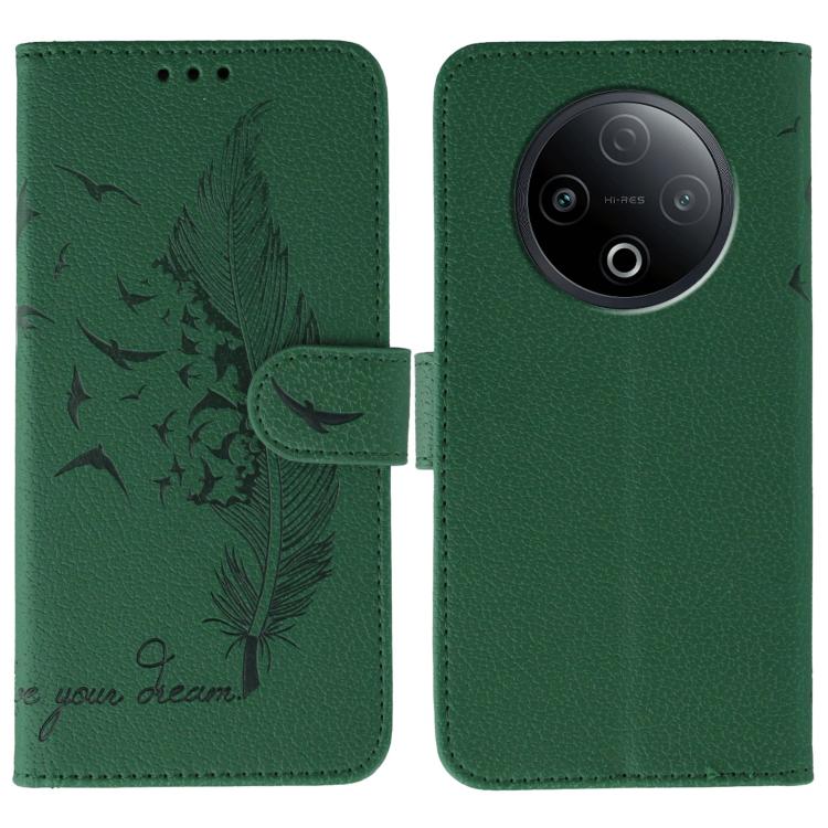 Feather Pattern Litchi Texture Leather Phone Case, For vivo iQOO 15, For vivo Y500 5G, For vivo V50 Lite 5G
