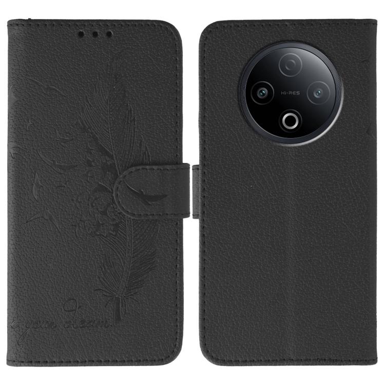 Feather Pattern Litchi Texture Leather Phone Case, For vivo iQOO 15, For vivo Y500 5G, For vivo V50 Lite 5G