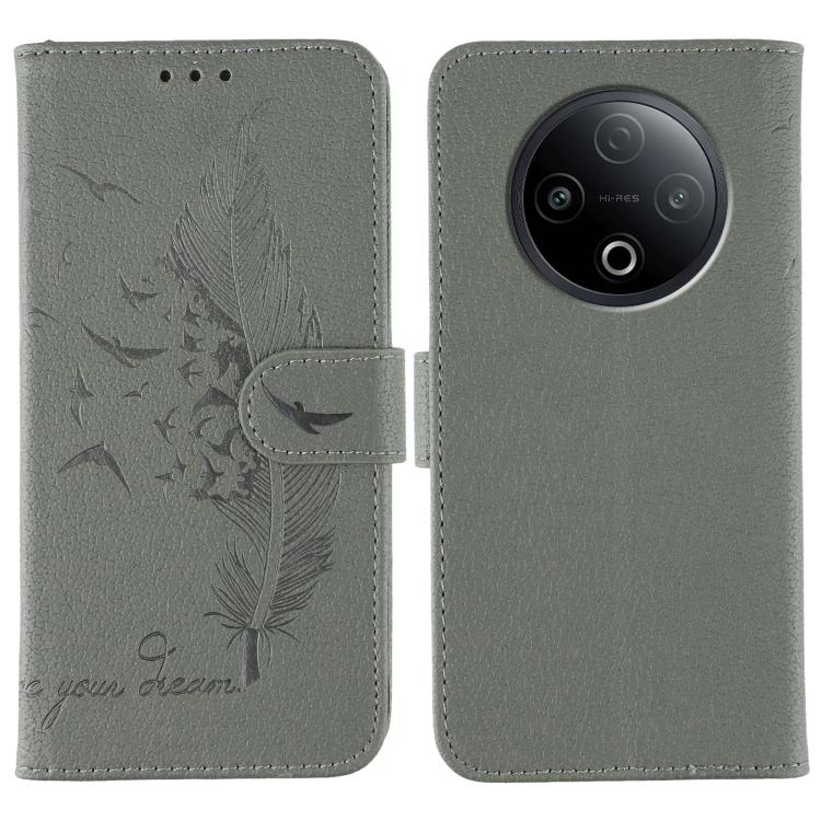Feather Pattern Litchi Texture Leather Phone Case, For vivo iQOO 15, For vivo Y500 5G, For vivo V50 Lite 5G
