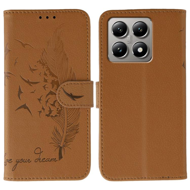 Feather Pattern Litchi Texture Leather Phone Case, For Xiaomi 17 Pro, For Xiaomi 17, For Xiaomi 15T Pro 5G, For Xiaomi 15T 5G, For Xiaomi Poco F7 Ultra / Redmi K80 Pro, For Xiaomi Poco F7 Pro / Redmi K80, For Xiaomi Poco C75 4G, For Xiaomi 14T Pro     ...