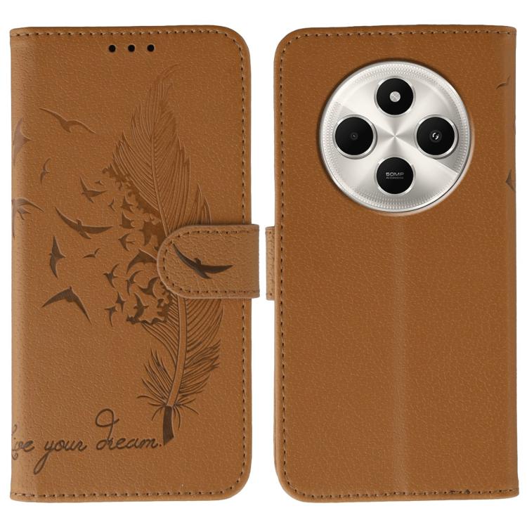Feather Pattern Litchi Texture Leather Phone Case, For Xiaomi 17 Pro, For Xiaomi 17, For Xiaomi 15T Pro 5G, For Xiaomi 15T 5G, For Xiaomi Poco F7 Ultra / Redmi K80 Pro, For Xiaomi Poco F7 Pro / Redmi K80, For Xiaomi Poco C75 4G, For Xiaomi 14T Pro     ...