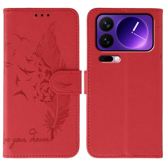 Feather Pattern Litchi Texture Leather Phone Case, For Xiaomi 17 Pro, For Xiaomi 17, For Xiaomi 15T Pro 5G, For Xiaomi 15T 5G, For Xiaomi Poco F7 Ultra / Redmi K80 Pro, For Xiaomi Poco F7 Pro / Redmi K80, For Xiaomi Poco C75 4G, For Xiaomi 14T Pro     ...