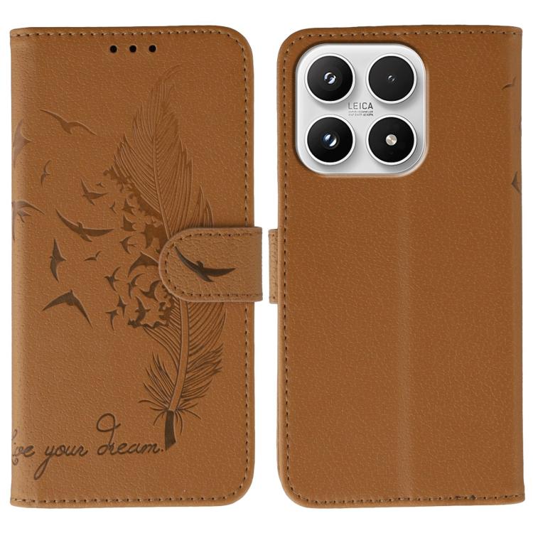Feather Pattern Litchi Texture Leather Phone Case, For Xiaomi 17 Pro, For Xiaomi 17, For Xiaomi 15T Pro 5G, For Xiaomi 15T 5G, For Xiaomi Poco F7 Ultra / Redmi K80 Pro, For Xiaomi Poco F7 Pro / Redmi K80, For Xiaomi Poco C75 4G, For Xiaomi 14T Pro     ...