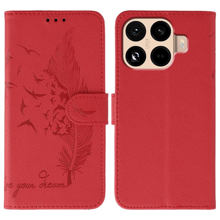 Feather Pattern Litchi Texture Leather Phone Case, For Xiaomi 17 Pro, For Xiaomi 17, For Xiaomi 15T Pro 5G, For Xiaomi 15T 5G, For Xiaomi Poco F7 Ultra / Redmi K80 Pro, For Xiaomi Poco F7 Pro / Redmi K80, For Xiaomi Poco C75 4G, For Xiaomi 14T Pro     ...