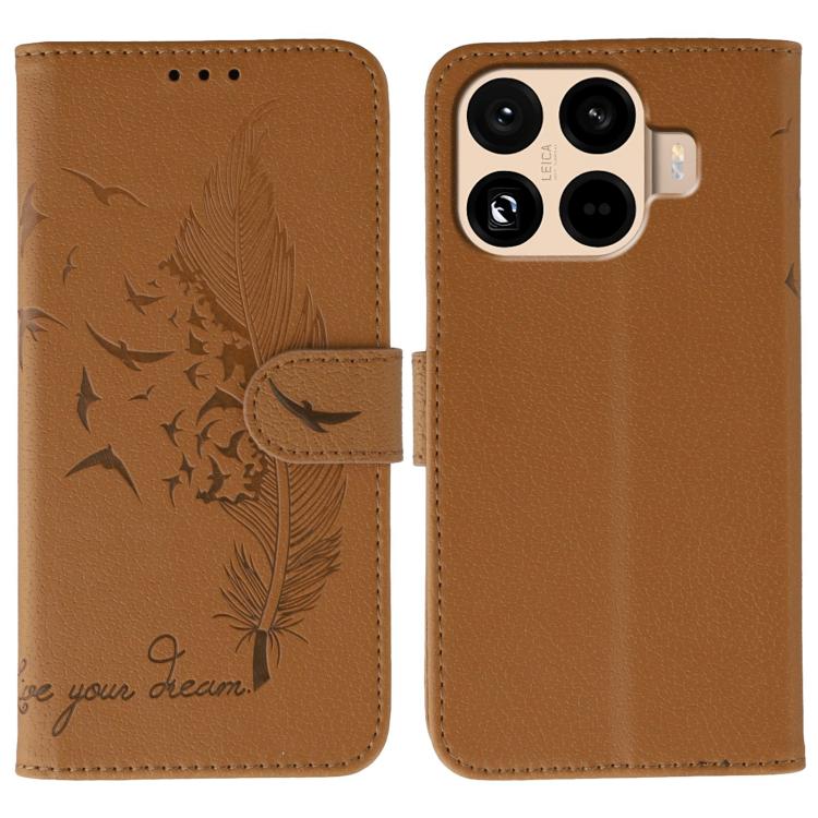 Feather Pattern Litchi Texture Leather Phone Case, For Xiaomi 17 Pro, For Xiaomi 17, For Xiaomi 15T Pro 5G, For Xiaomi 15T 5G, For Xiaomi Poco F7 Ultra / Redmi K80 Pro, For Xiaomi Poco F7 Pro / Redmi K80, For Xiaomi Poco C75 4G, For Xiaomi 14T Pro     ...