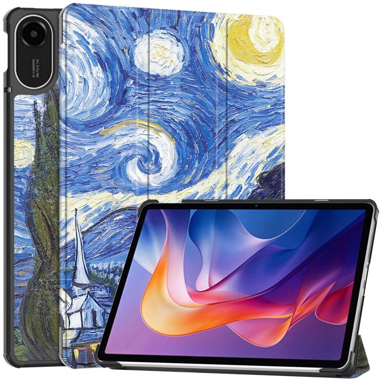 Custer Painted 3-Fold Stand Leather Smart Tablet Case, For Xiaomi Redmi Pad 2 SE 9.7 2026, For Xiaomi Redmi Pad 2