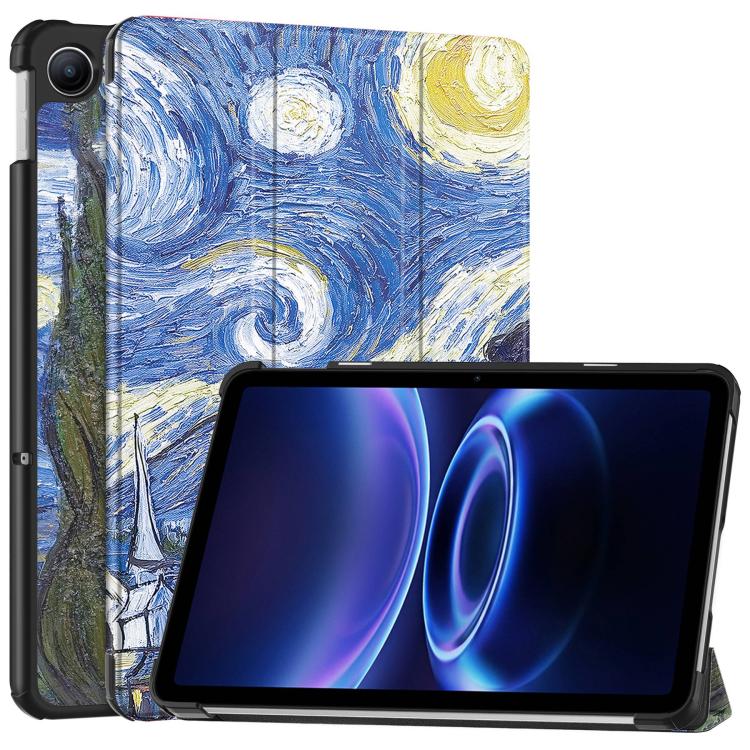 Custer Painted 3-Fold Stand Leather Smart Tablet Case, For Xiaomi Redmi Pad 2 SE 9.7 2026, For Xiaomi Redmi Pad 2