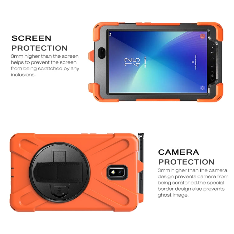 Shockproof Colorful Silicone + PC Protective Case with Holder & Hand Grip Strap & Pen Slot, For Samsung Galaxy Tab Active 2 8.0 T390/T395/T397