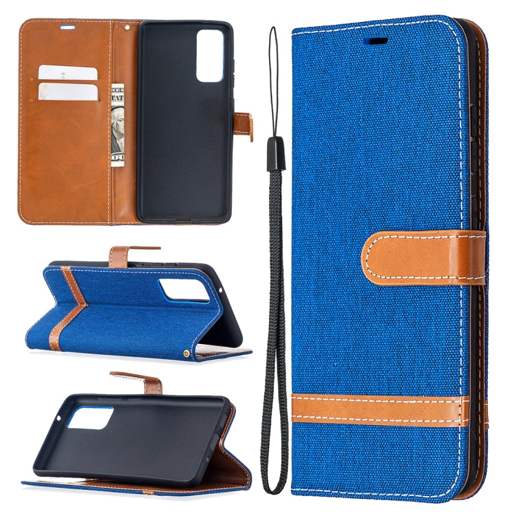 Color Matching Denim Texture Horizontal Flip Leather Case with Holder & Card Slots & Wallet & Lanyard, For Galaxy S20 FE 5G / S20 Lite