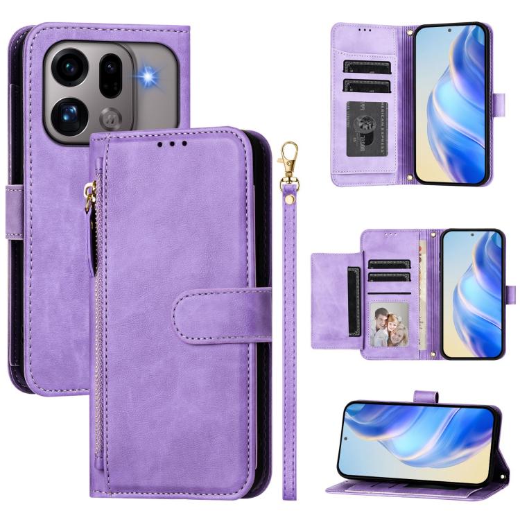 Multi-Card Slots Zipper Wallet Leather Phone Case, For OPPO Reno16 F 5G / Reno16 FS 5G, For OPPO Reno16 5G / Reno16 Pro 5G Global, For OPPO Find X9s Pro 5G, For OPPO Find X9 Ultra, For OPPO A6 GT 5G, For OPPO K13 Turbo 5G / K13 Turbo Pro 5G            ...
