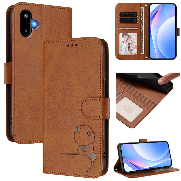 Litter Panda Embossing RFID Leather Phone Case with Lanyard, For Samsung Galaxy M56 5G, For Samsung Galaxy F16 5G / M16 5G, For Samsung Galaxy F06 5G / M06 5G, For Samsung Galaxy M35 5G, For Samsung Galaxy M55 / C55 5G, For Samsung Galaxy XCover7 Pro  ...