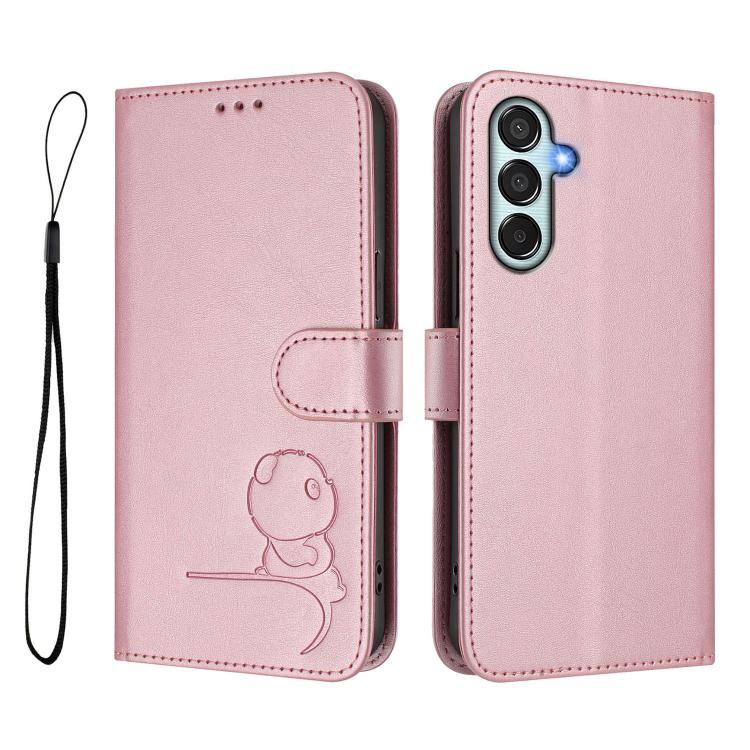 Litter Panda Embossing RFID Leather Phone Case with Lanyard, For Samsung Galaxy M34 5G / F34 5G, For Samsung Galaxy M54 5G / F54 5G, For Samsung Galaxy M14 5G, For Samsung Galaxy XCover6 Pro, For Samsung Galaxy M53 5G, For Samsung Galaxy M33 5G        ...