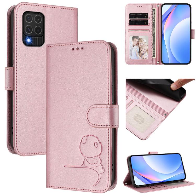 Litter Panda Embossing RFID Leather Phone Case with Lanyard, For Samsung Galaxy M34 5G / F34 5G, For Samsung Galaxy M54 5G / F54 5G, For Samsung Galaxy M14 5G, For Samsung Galaxy XCover6 Pro, For Samsung Galaxy M53 5G, For Samsung Galaxy M33 5G        ...