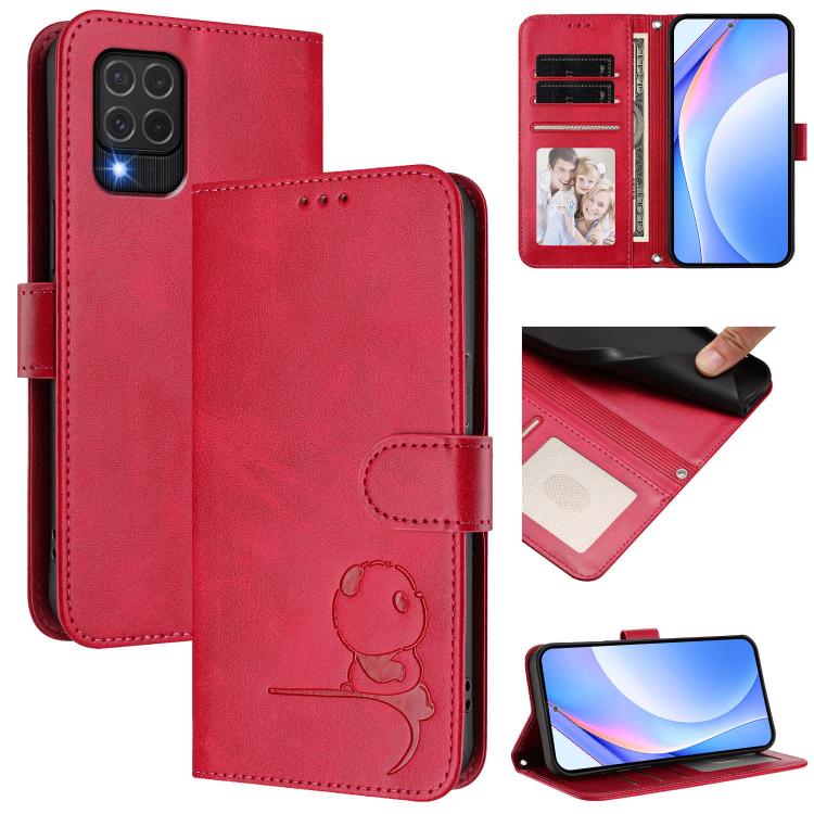 Litter Panda Embossing RFID Leather Phone Case with Lanyard, For Samsung Galaxy M34 5G / F34 5G, For Samsung Galaxy M54 5G / F54 5G, For Samsung Galaxy M14 5G, For Samsung Galaxy XCover6 Pro, For Samsung Galaxy M53 5G, For Samsung Galaxy M33 5G        ...