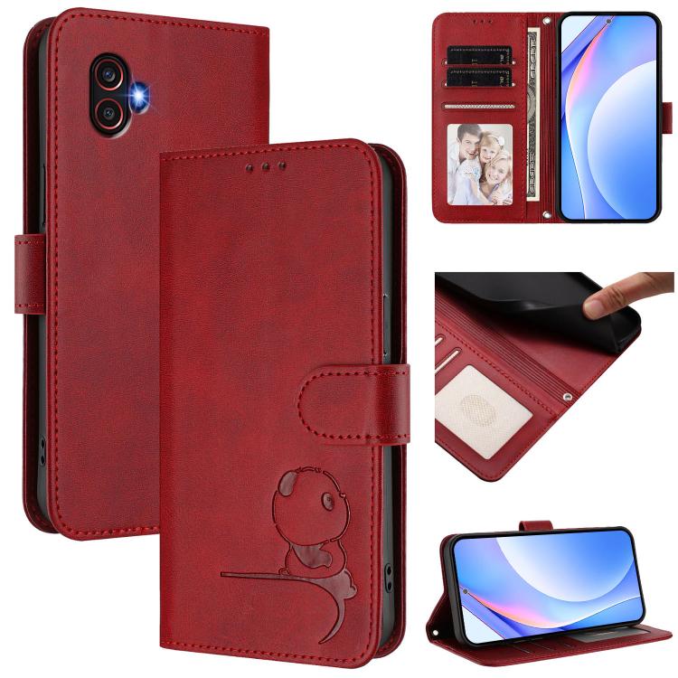 Litter Panda Embossing RFID Leather Phone Case with Lanyard, For Samsung Galaxy M34 5G / F34 5G, For Samsung Galaxy M54 5G / F54 5G, For Samsung Galaxy M14 5G, For Samsung Galaxy XCover6 Pro, For Samsung Galaxy M53 5G, For Samsung Galaxy M33 5G        ...
