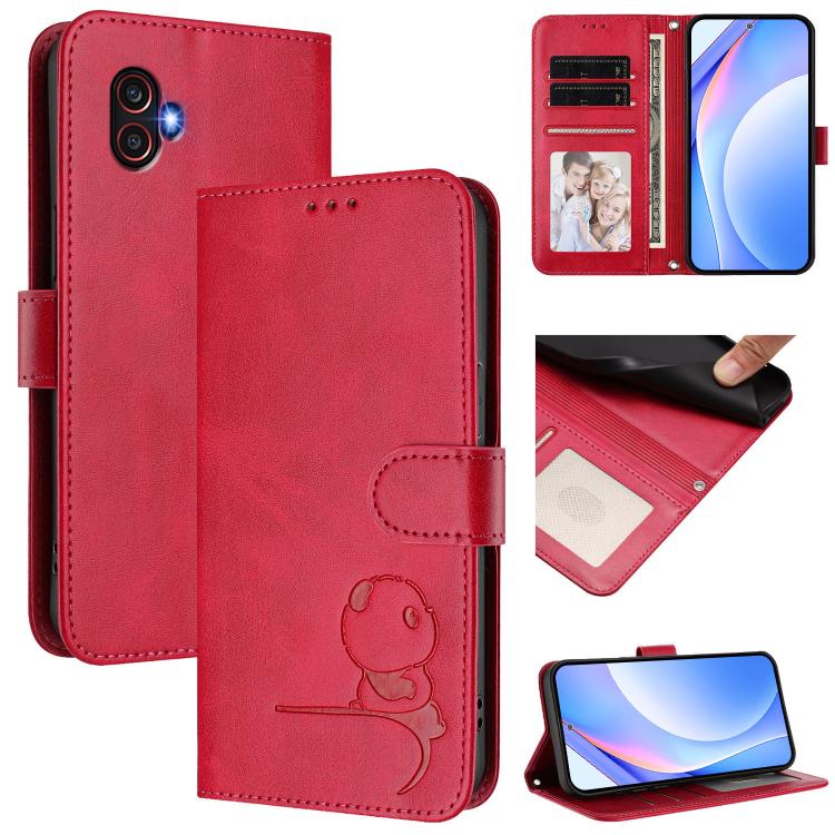 Litter Panda Embossing RFID Leather Phone Case with Lanyard, For Samsung Galaxy M34 5G / F34 5G, For Samsung Galaxy M54 5G / F54 5G, For Samsung Galaxy M14 5G, For Samsung Galaxy XCover6 Pro, For Samsung Galaxy M53 5G, For Samsung Galaxy M33 5G        ...