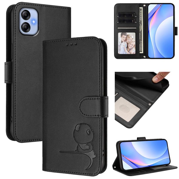 Litter Panda Embossing RFID Leather Phone Case with Lanyard, For Samsung Galaxy A04e / F04 / M04, For Samsung Galaxy A14 5G / 4G, For Samsung Galaxy A34 5G, For Samsung Galaxy A54 5G, For Samsung Galaxy A13 5G / 4G, For Samsung Galaxy A53 5G           ...