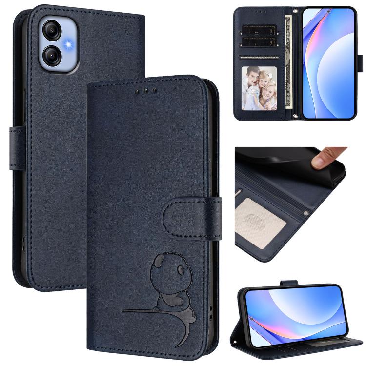 Litter Panda Embossing RFID Leather Phone Case with Lanyard, For Samsung Galaxy A04e / F04 / M04, For Samsung Galaxy A14 5G / 4G, For Samsung Galaxy A34 5G, For Samsung Galaxy A54 5G, For Samsung Galaxy A13 5G / 4G, For Samsung Galaxy A53 5G           ...