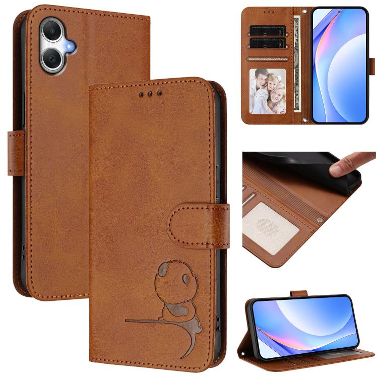 Litter Panda Embossing RFID Leather Phone Case with Lanyard, For Samsung Galaxy A25e / A25 5G JP, For Samsung Galaxy A07 4G, For Samsung Galaxy A17 5G / A26 5G, For Samsung Galaxy A06 4G / 5G, For Samsung Galaxy A56 5G / A36 5G, For Samsung Galaxy A26 ...