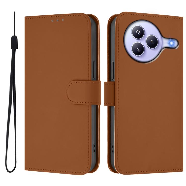 Skin Feel Solid Color Leather Phone Case with Lanyard, For Xiaomi Civi 5 Pro 5G, For Xiaomi 15S Pro 5G