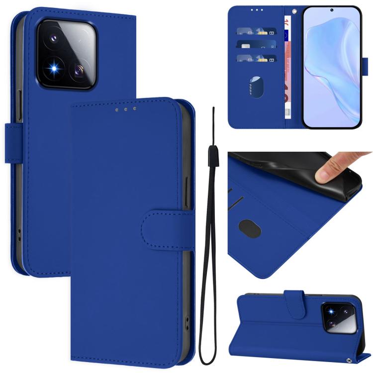 Skin Feel Solid Color Leather Phone Case with Lanyard, For Xiaomi Poco C71, For Xiaomi 17 Max 5G