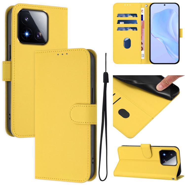 Skin Feel Solid Color Leather Phone Case with Lanyard, For Xiaomi Poco C71, For Xiaomi 17 Max 5G