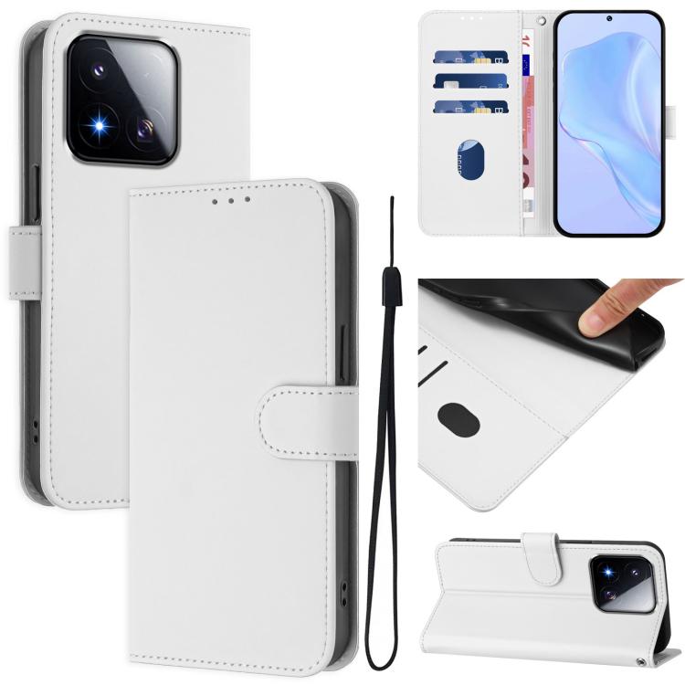 Skin Feel Solid Color Leather Phone Case with Lanyard, For Xiaomi Poco C71, For Xiaomi 17 Max 5G